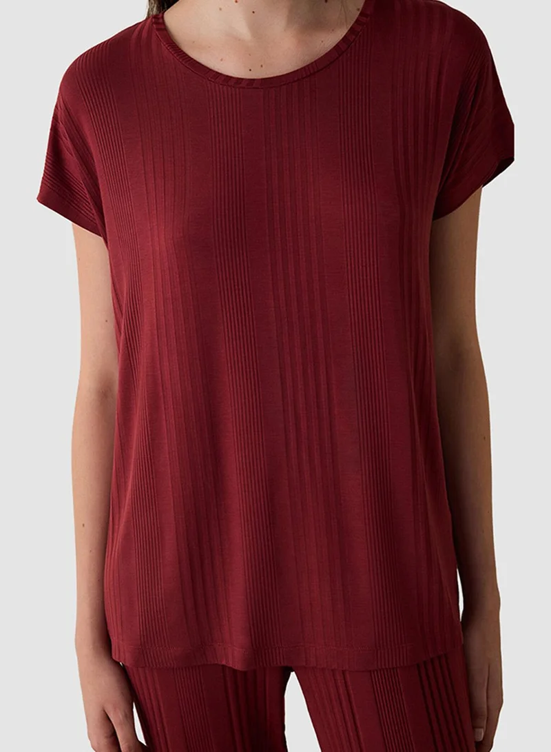 بنتي Freya Crew Neck Short Sleeve Pajama Set